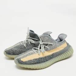 Yeezy x Adidas Multicolor Knit Fabric Boost 350 V2 Ash Blue Sneakers Size 44 2/3