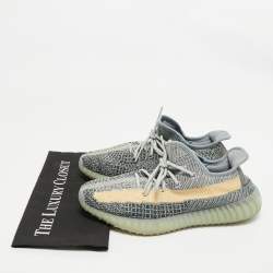 Yeezy x Adidas Multicolor Knit Fabric Boost 350 V2 Ash Blue Sneakers Size 44 2/3
