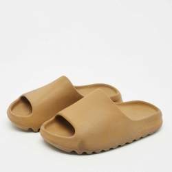 Yeezy x Adidas Brown Rubber Ochre Slides Size 42