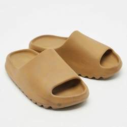 Yeezy x Adidas Brown Rubber Ochre Slides Size 42