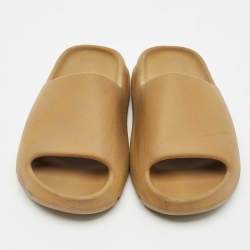 Yeezy x Adidas Brown Rubber Ochre Slides Size 42