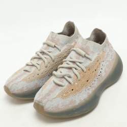 Pre Owned Yeezy x adidas Pepper Knit Fabric Boost 380 Mist Reflective Low Top Sneakers Size 37 1/3