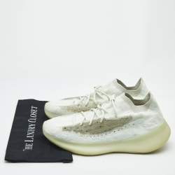 Pre Owned Yeezy x adidas Mint Green Knit Fabric Boost 380 Calcite Glow Sneakers Size 48 2/3
