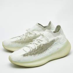 Pre Owned Yeezy x adidas Mint Green Knit Fabric Boost 380 Calcite Glow Sneakers Size 48 2/3