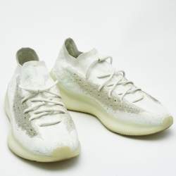 Pre Owned Yeezy x adidas Mint Green Knit Fabric Boost 380 Calcite Glow Sneakers Size 48 2/3
