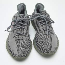 Pre Owned Yeezy x Adidas Grey Knit Fabric Boost 350 V2 Beluga 2.0 Sneakers Size 48