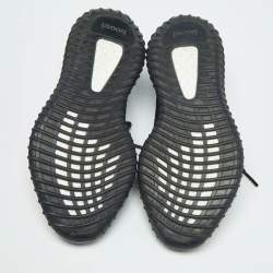 Pre Owned Yeezy x Adidas Black/Red Knit Fabric Boost 350 V2 Core Black Red Sneakers Size 44