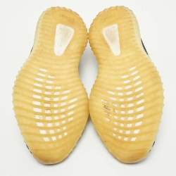 Pre Owned Yeezy x Adidas Black/Blue Knit Fabric Boost 350 V2 Carbon Sneakers Size 43 1/3