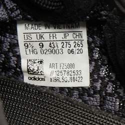Pre Owned Yeezy x Adidas Black/Blue Knit Fabric Boost 350 V2 Carbon Sneakers Size 43 1/3