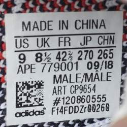 Pre Owned Yeezy x Adidas White/Black Knit Fabric Boost 350 V2 Zebra Sneakers Size 42 2/3