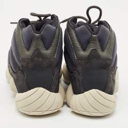 Pre Owned Yeezy x Adidas Blue/Grey Neoprene and Suede 500 High Slate Sneakers Size 44 2/3