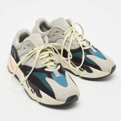 Pre Owned حذاء رياضي ييزي x أديداس بوست 700 شبك وسويدي متعدد الألوان وييف رنر مقاس 44 2/3