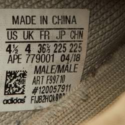 Pre Owned Yeezy x Adidas Grey Knit Fabric Boost 350 V2 Sesame Sneakers Size 36 2/3