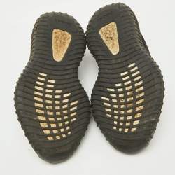 Pre Owned Yeezy x Adidas Black Knit Fabric Boost 350 V2 Black Non-Reflective Sneakers Size 37 1/3