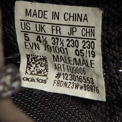 Pre Owned Yeezy x Adidas Black Knit Fabric Boost 350 V2 Black Non-Reflective Sneakers Size 37 1/3