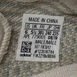 Pre Owned Yeezy x Adidas Pale Green Knit Fabric Boost 350 V2 Citrin (Non-Reflective) Sneakers Size 38.5