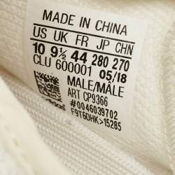 Pre Owned Yeezy x Adidas White Knit Fabric Boost 350 V2 Cream White Sneakers Size 44
