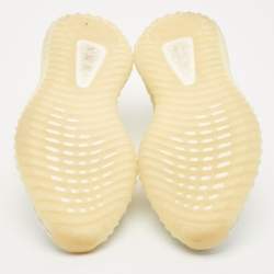 Pre Owned Yeezy x Adidas White Knit Fabric Boost 350 V2 Cream White Sneakers Size 44