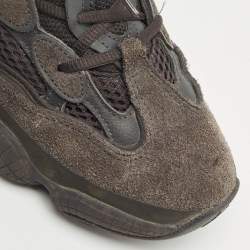 Pre Owned Yeezy x Adidas Black Mesh and Suede 500 Utility Black Sneakers Size 39 1/3