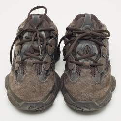 Pre Owned Yeezy x Adidas Black Mesh and Suede 500 Utility Black Sneakers Size 39 1/3