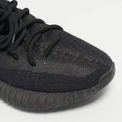 Pre Owned Yeezy x Adidas Black Knit Fabric Boost 350 V2 Onyx Sneakers Size 36 2/3