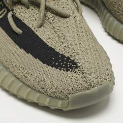 Pre Owned Yeezy x Adidas Grey Knit Fabric Boost 350 V2 Granite Sneakers Size 42