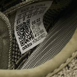 Pre Owned Yeezy x Adidas Grey Knit Fabric Boost 350 V2 Granite Sneakers Size 42