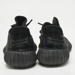 Pre Owned Yeezy x Adidas Black Knit Fabric Boost 350 V2 Onyx Sneakers Size 41 1/3