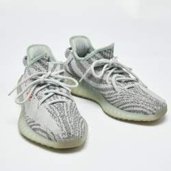 Pre Owned Yeezy x Adidas Light Blue Cotton Knit Boost 350 V2 Blue Tint Sneakers Size 40 2/3