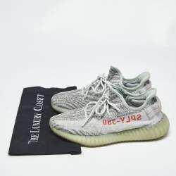 Pre Owned Yeezy x Adidas Light Blue Cotton Knit Boost 350 V2 Blue Tint Sneakers Size 40 2/3