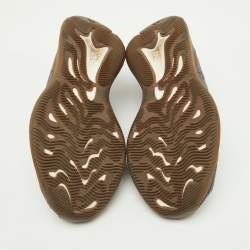 Pre Owned Yeezy x Adidas Blue/Grey Knit Fabric Boost 380 Covellite Low Top Sneakers Size 43 1/3