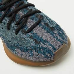 Pre Owned Yeezy x Adidas Blue/Grey Knit Fabric Boost 380 Covellite Low Top Sneakers Size 43 1/3