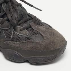 Pre Owned Yeezy x Adidas Black Mesh and Suede 500 Utility Black Sneakers Size 38