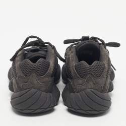 Pre Owned Yeezy x Adidas Black Mesh and Suede 500 Utility Black Sneakers Size 38