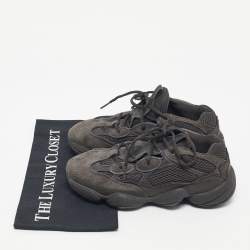 Pre Owned Yeezy x Adidas Black Mesh and Suede 500 Utility Black Sneakers Size 38