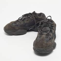 Pre Owned Yeezy x Adidas Black Mesh and Suede 500 Utility Black Sneakers Size 40 2/3