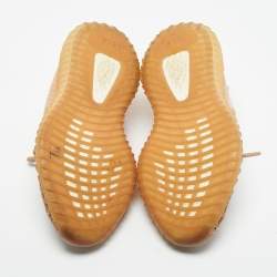 Pre Owned Yeezy x Adidas Orange Knit Fabric Boost 350 V2 Clay Sneakers Size 38