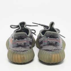 Pre Owned Yeezy x Adidas Grey Knit Fabric Boost 350 V2 Beluga 2.0 Sneakers Size 38
