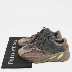 Pre Owned Yeezy x Adidas Multicolor Suede and Mesh Boost 700 Mauve Sneakers Size 38