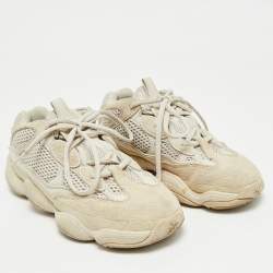 Pre Owned Yeezy x Adidas Cream Suede and Mesh 500 Blush Sneakers Size 36 2/3