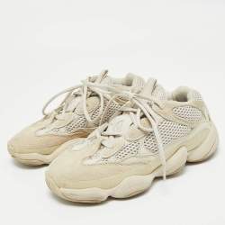 Pre Owned Yeezy x Adidas Cream Suede and Mesh 500 Blush Sneakers Size 36 2/3