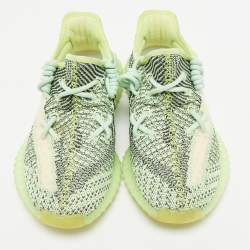 Pre Owned Yeezy x Adidas Neon Green Knit Fabric Boost 350 V2 Yeezreel (Reflective) Sneakers Size 40