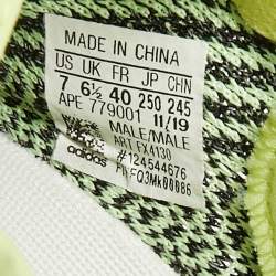 Pre Owned Yeezy x Adidas Neon Green Knit Fabric Boost 350 V2 Yeezreel (Reflective) Sneakers Size 40