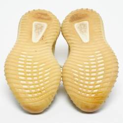 Pre Owned Yeezy x Adidas Light Yellow Knit Fabric Boost 350 V2 Butter Sneakers Size 38 2/3