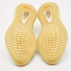 Pre Owned Yeezy x Adidas White Knit Fabric Boost 350 V2 Cream White Sneakers Size 44