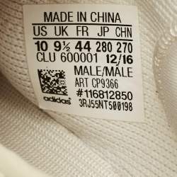 Pre Owned Yeezy x Adidas White Knit Fabric Boost 350 V2 Cream White Sneakers Size 44