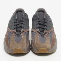 Pre Owned Yeezy x Adidas Dark Grey Suede and Mesh Boost 700 V2 Mauve Sneakers Size 44 2/3