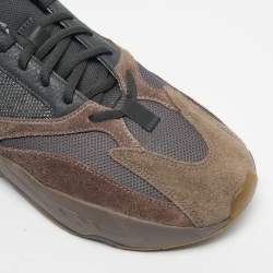 Pre Owned Yeezy x Adidas Dark Grey Suede and Mesh Boost 700 V2 Mauve Sneakers Size 44 2/3