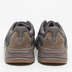 Pre Owned Yeezy x Adidas Dark Grey Suede and Mesh Boost 700 V2 Mauve Sneakers Size 44 2/3