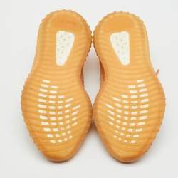 Pre Owned Yeezy x Adidas Light Orange Knit Fabric Boost 350 V2 Clay Sneakers Size 40 2/3